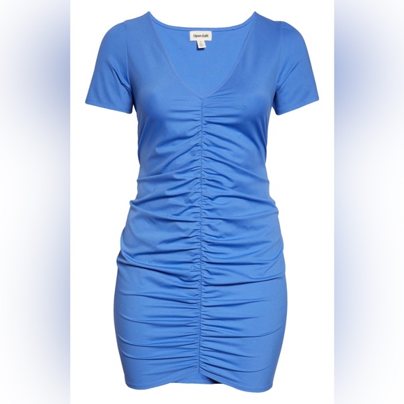 Open Edit Ruched Short-sleeve Dress Plus Size - Picture 7 of 7